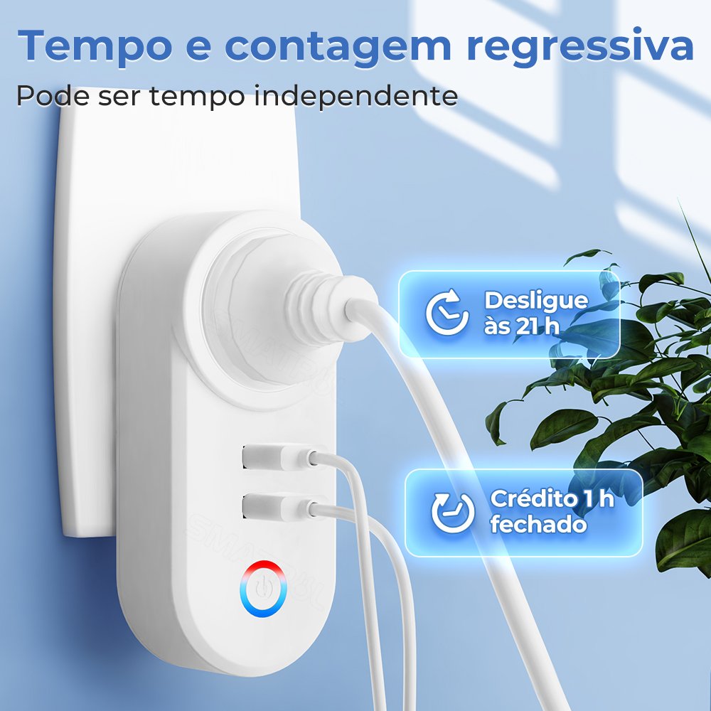 SMATRUL Brazil Plug 16A Outlet Adapter Charging Smart Life App Electrical For Google Home Alexa Tuya Wifi Smart USB Socket