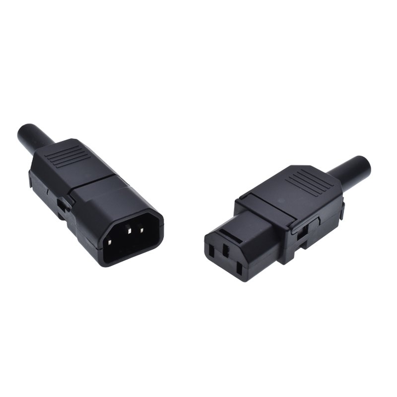 C13 C14 Female Male Wiring Plug Wire Cable Connector AC250V 10A 3 Pins Terminals Panel Mount IEC Adapter Power Socket Connectors