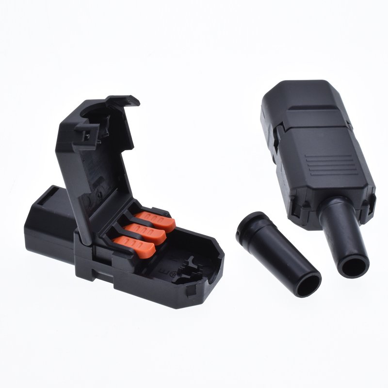 C13 C14 Female Male Wiring Plug Wire Cable Connector AC250V 10A 3 Pins Terminals Panel Mount IEC Adapter Power Socket Connectors