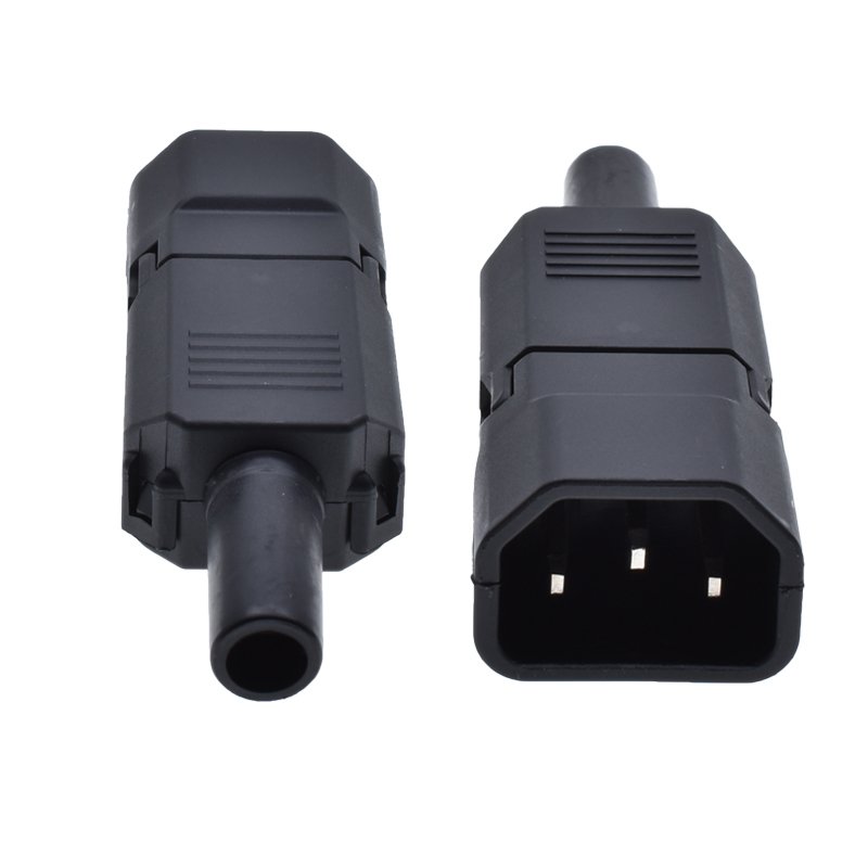 C13 C14 Female Male Wiring Plug Wire Cable Connector AC250V 10A 3 Pins Terminals Panel Mount IEC Adapter Power Socket Connectors