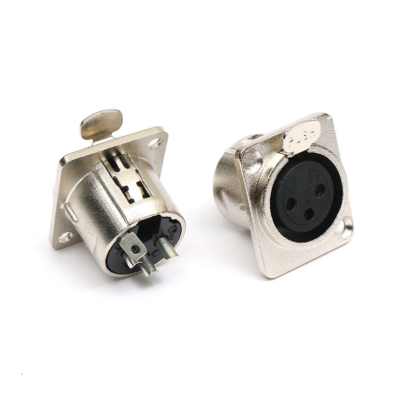 Full Custom OEM Free Sample Fine Copper XLR Connector Male Female Socket Plug For Stage Lighting Sound System Microphone