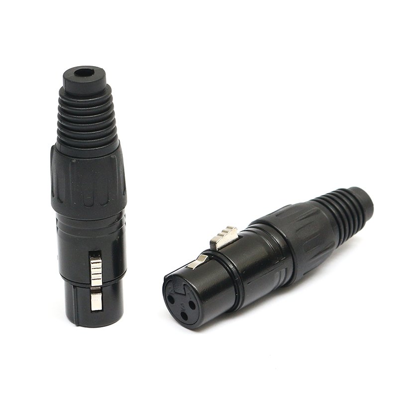 Full Custom OEM Free Sample Fine Copper XLR Connector Male Female Socket Plug For Stage Lighting Sound System Microphone