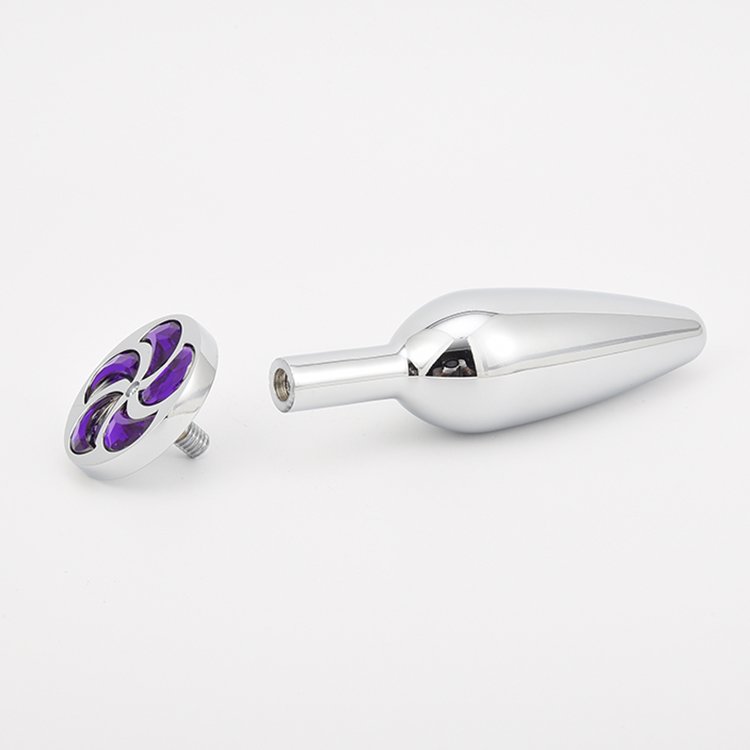 New Arrivals Adult Fun Sex Toys Purple Flower Shape Detachable Bullet Butt Plug Ass Lock