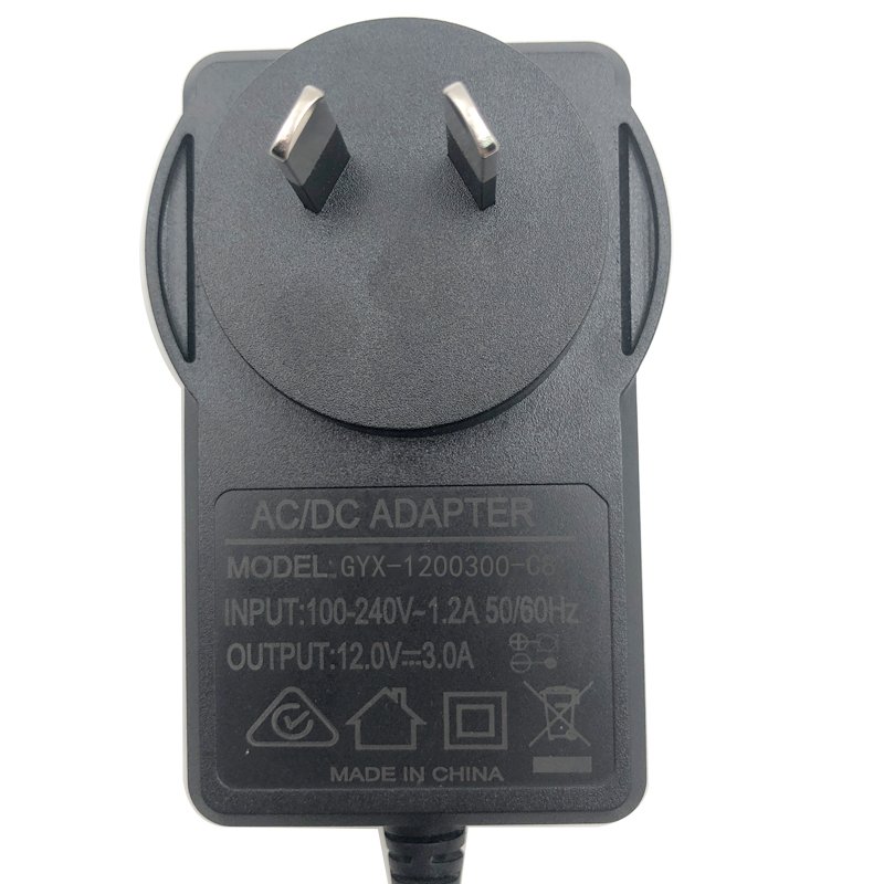 Factory custom Australian Plug 12V3A LED Power SAA Certified Fan Table Lamp adapter