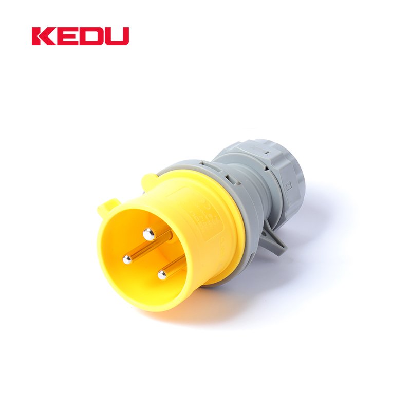 KEDU Hot sales 32A 4h 100-130V 2P+PE IP44 EU Waterproof Electrical Plug&Socket Factory Supply