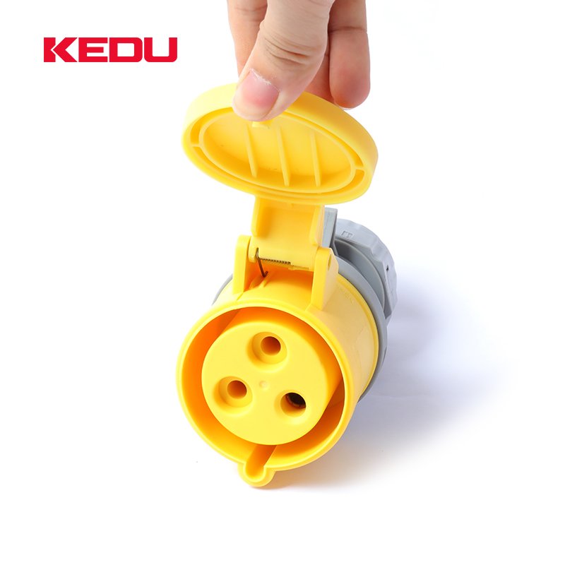 KEDU Hot sales 32A 4h 100-130V 2P+PE IP44 EU Waterproof Electrical Plug&Socket Factory Supply