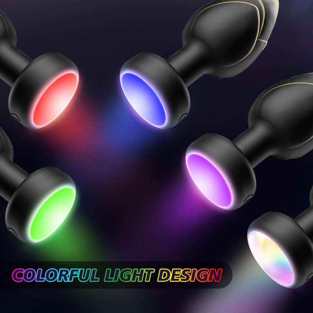Vibrating Anal Plug Butt Plug Vibrator LED Light Male Prostate Massager Remote Control BDSM Adult Sex Toys for Men Women