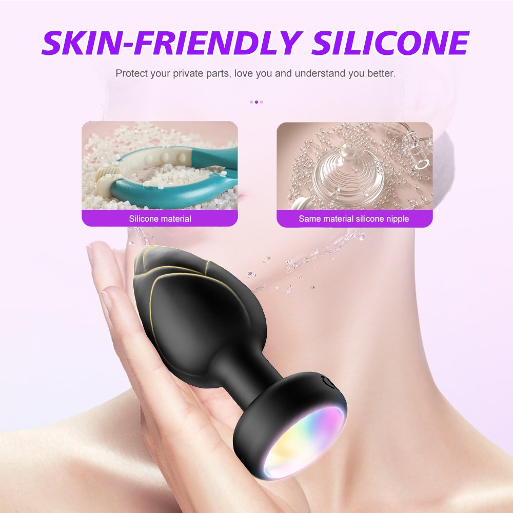 Vibrating Anal Plug Butt Plug Vibrator LED Light Male Prostate Massager Remote Control BDSM Adult Sex Toys for Men Women