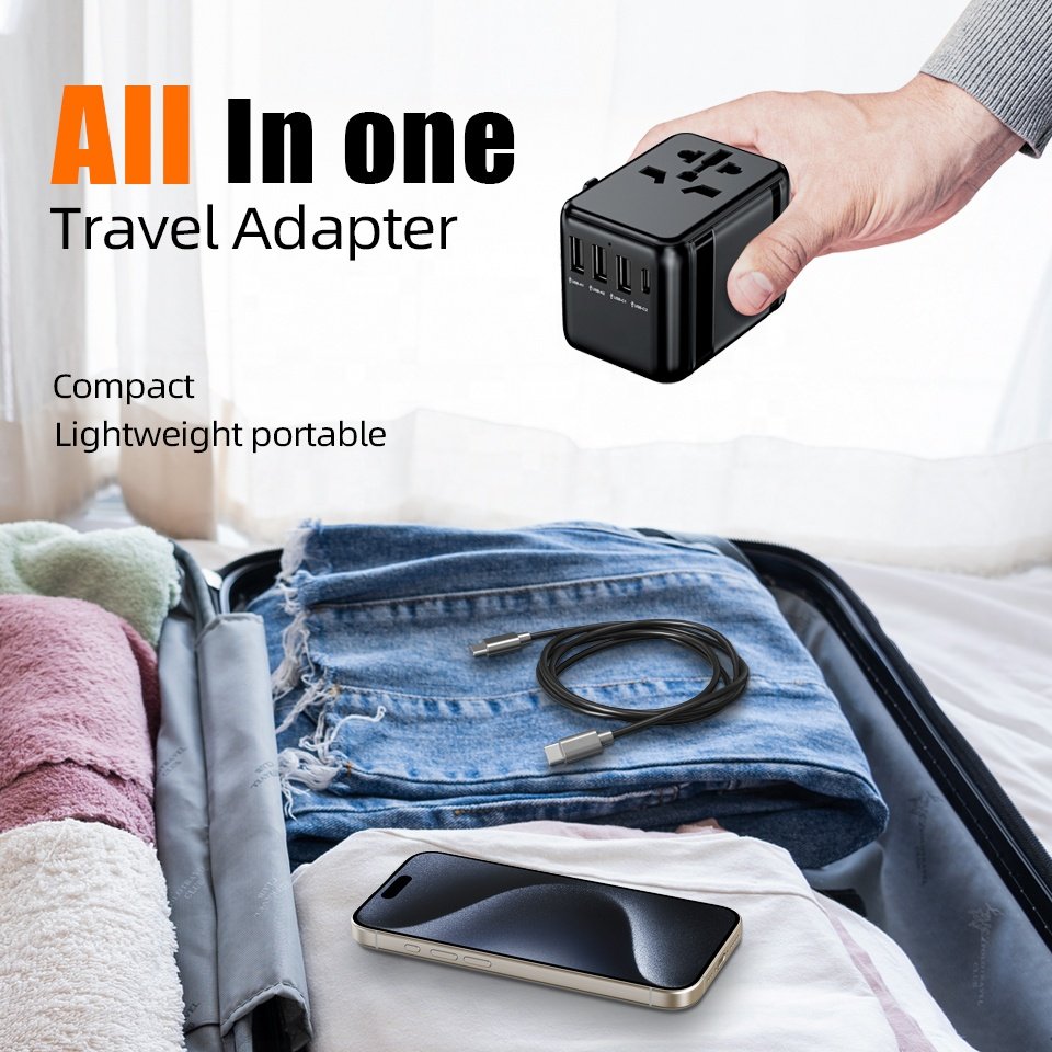 Worldplug International Plug Converter Adaptor Worldwide Travel Charger Universal Adapter Plug with 3 usb and type-c