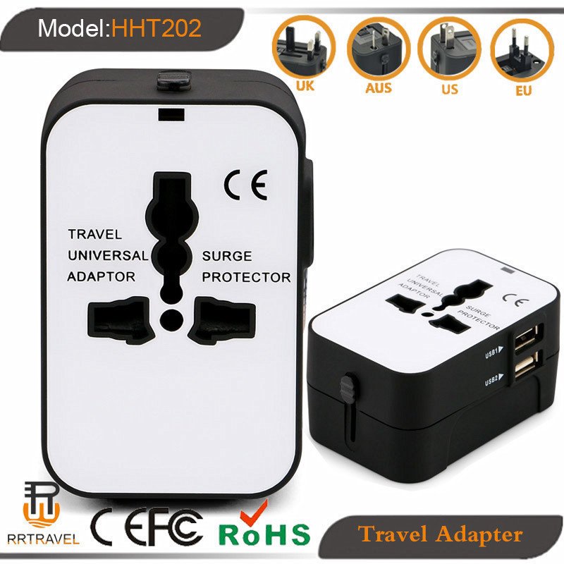 worldwide EU UK US AU Plug With Dual USB Ports 2.1A Phone charger