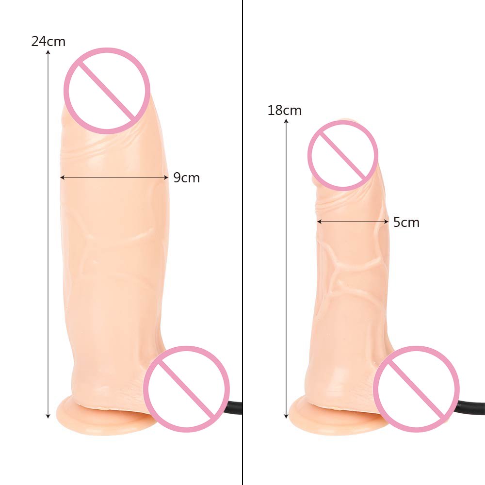 Free Custom Box - Inflatable Dildo With Pump Big Soft Dildos Suction Cup Large Realistic Penis Anal Plug Women Huge Butt