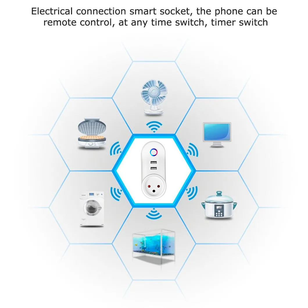 stock Best selling Israel tuya Smart home life wifi smart plug with dual usb charging sockets hot sale
