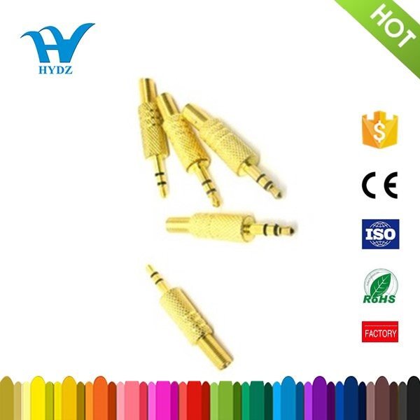 3.5mm stereo plug metal with spring//