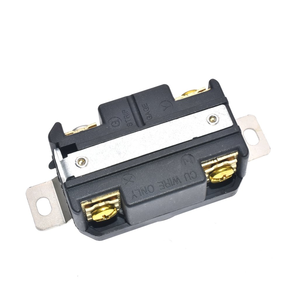 Black American 30A 125V/250V NEMA L15-30P L15-30R US 4-hole anti-off industry power plug socket inline wire connector