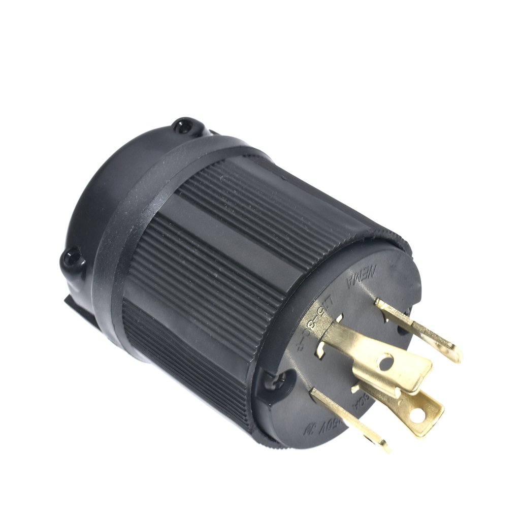 Black American 30A 125V/250V NEMA L15-30P L15-30R US 4-hole anti-off industry power plug socket inline wire connector