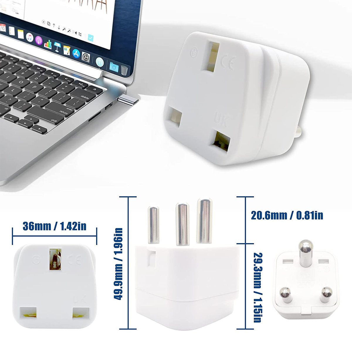 UK to South Africa india 3 pin AC Power Plug Converter type M Travel Adapter Charger