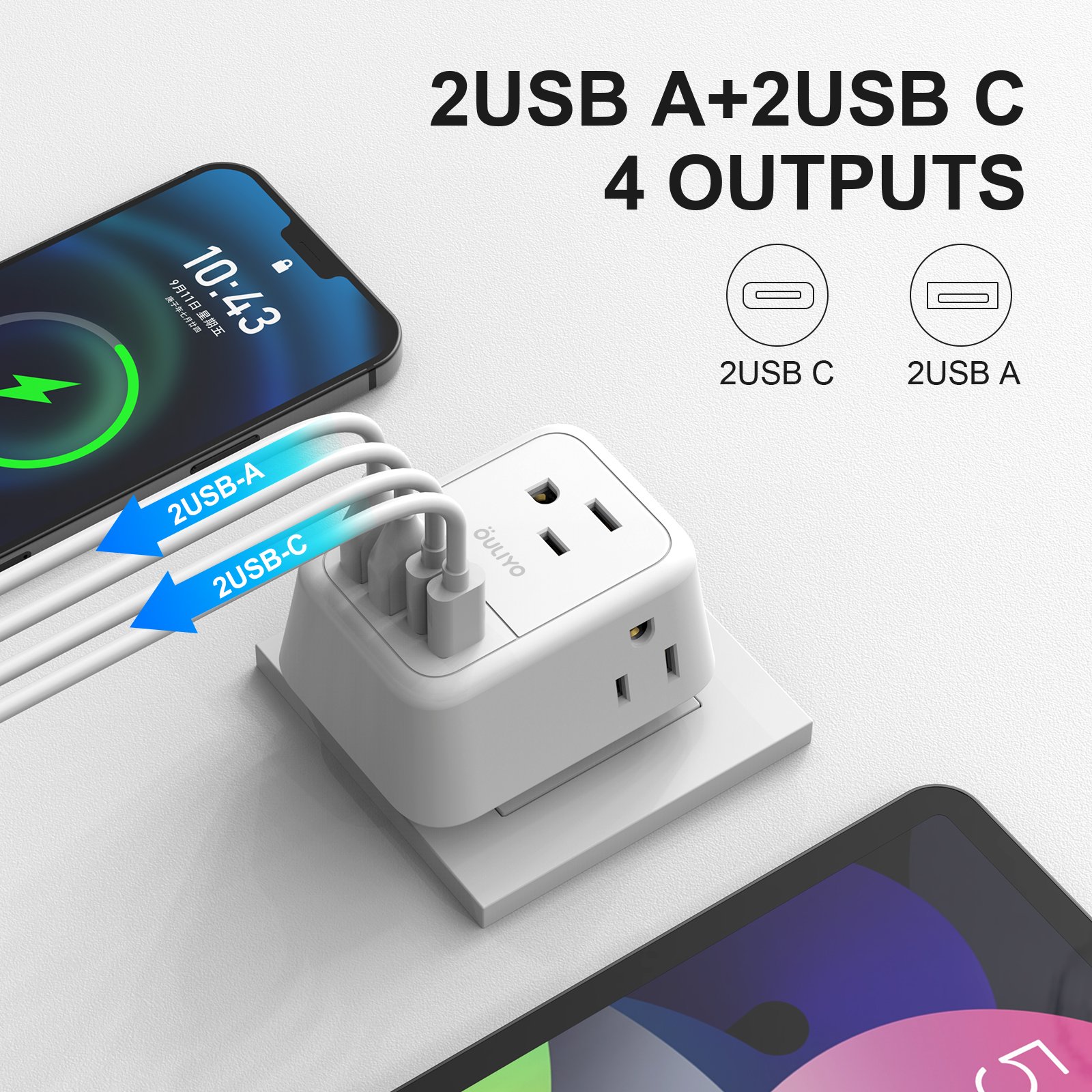 Portable EU Electrical Plug Socket Outlet Function control Power Socket Wall usb socket Multi Adapter Converter