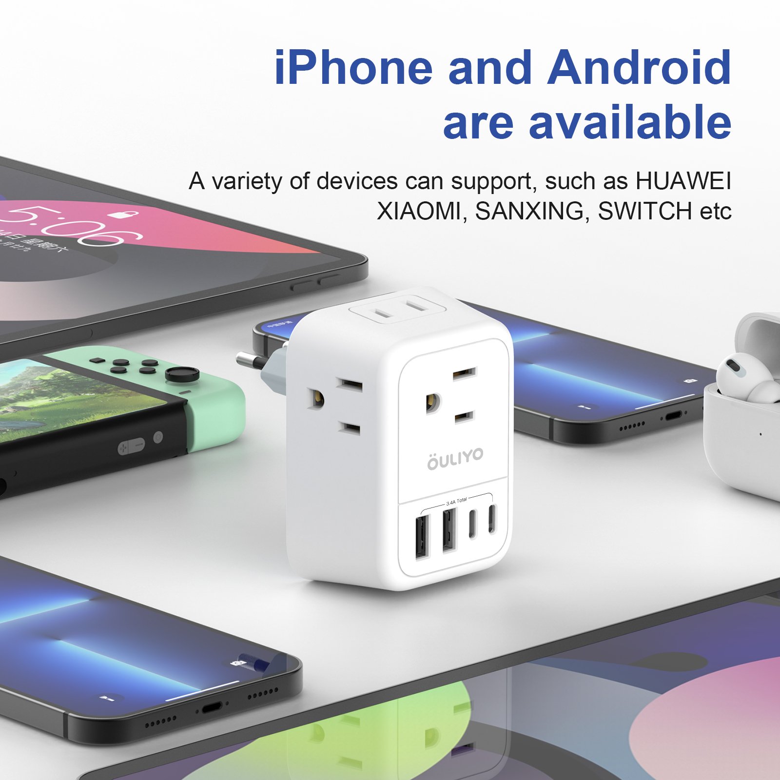 Portable EU Electrical Plug Socket Outlet Function control Power Socket Wall usb socket Multi Adapter Converter