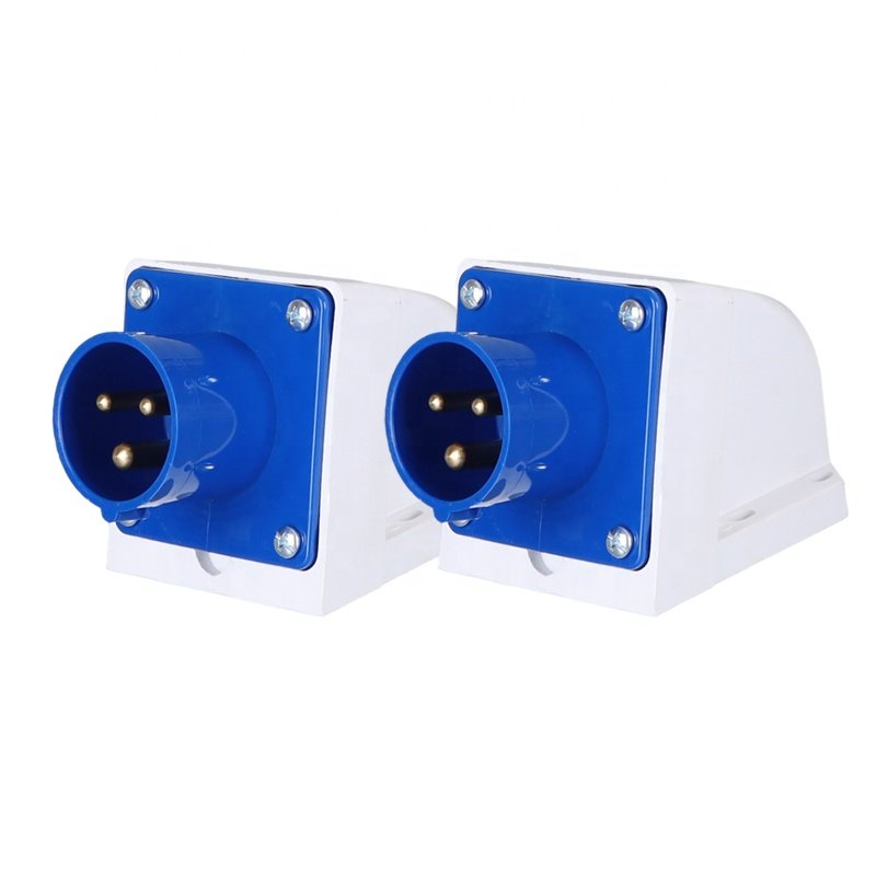 IP44 Wall Mount Industrial Plug 3 Pin 16A Industrial Power Inlet