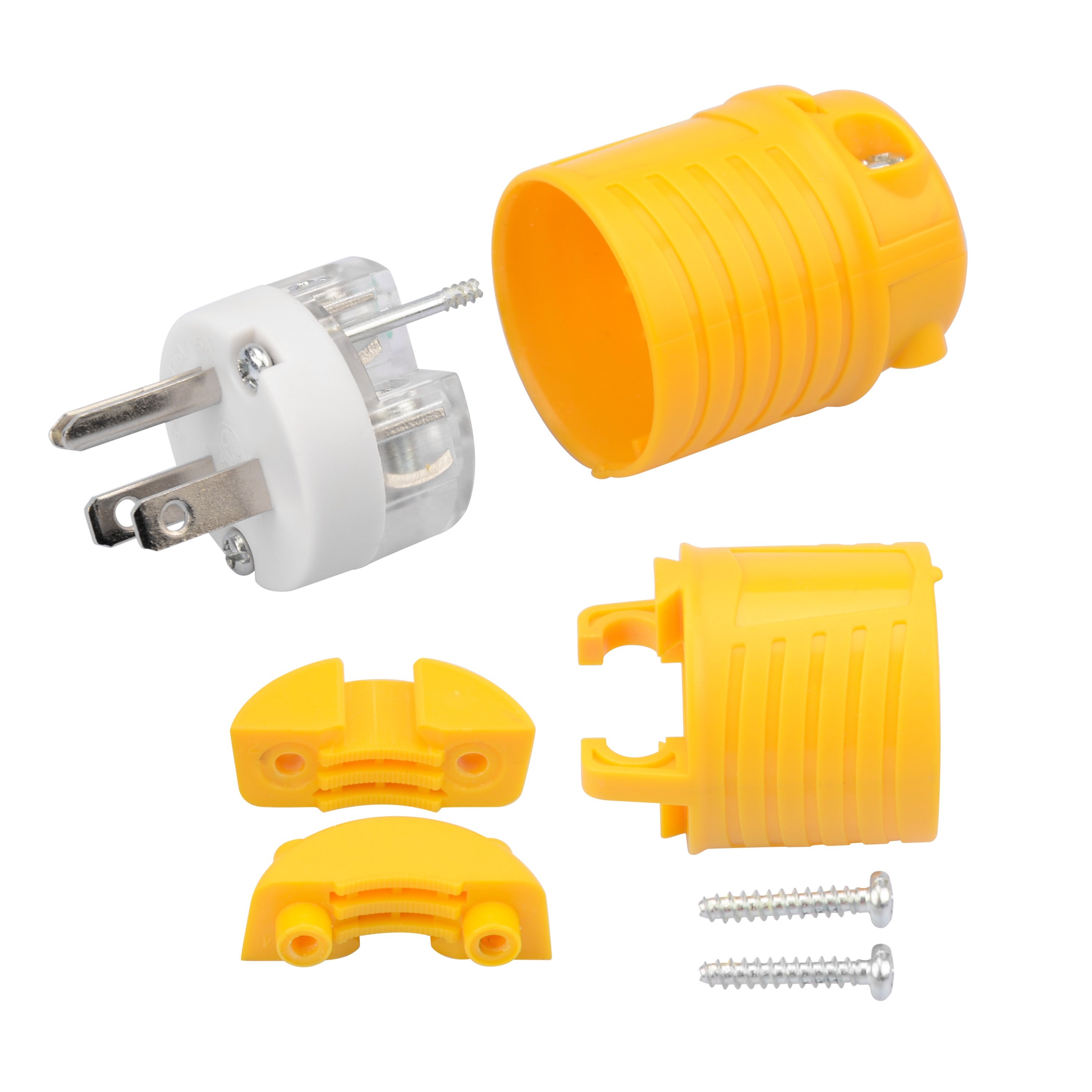 NEMA 5-15P Replacement Plug, 15A 125V 1,875W Extension Cord Ends Male Assembly Plug, ETL/cETL Certificated Industry Power Plug