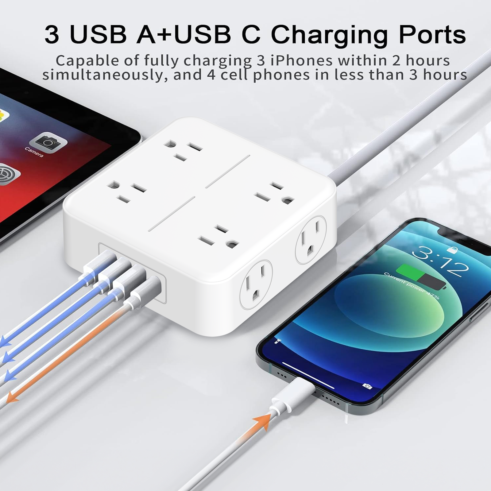 travel adapter Power Strip Us Standard Flat Plug Surge Protector Extension Cord Surge Protector Device For Usb