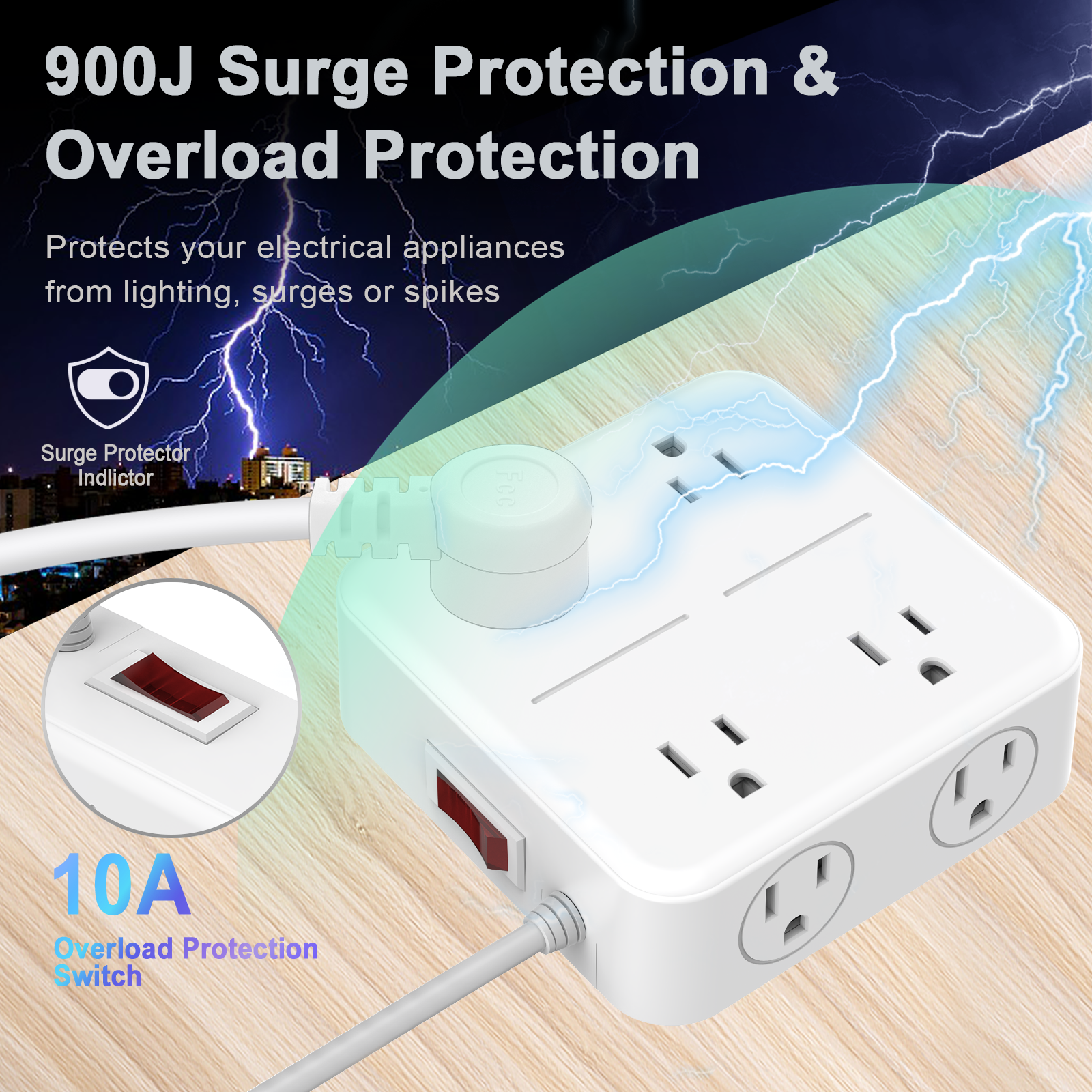 travel adapter Power Strip Us Standard Flat Plug Surge Protector Extension Cord Surge Protector Device For Usb