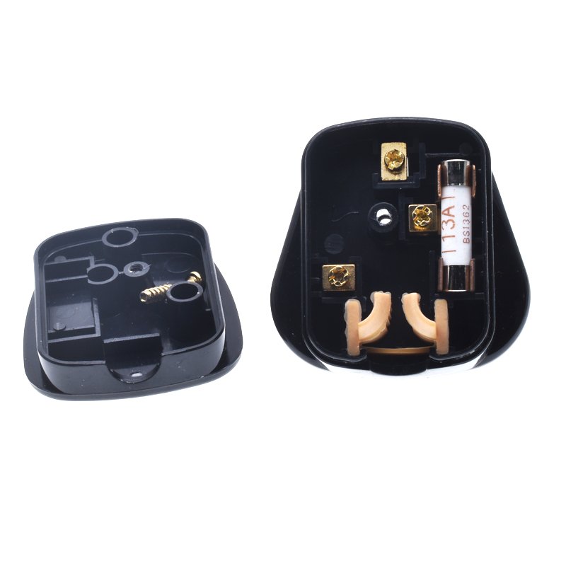 Wholesale BS UK type G wiring electrical plug 3 pins with 13A fused black power industrial plug top