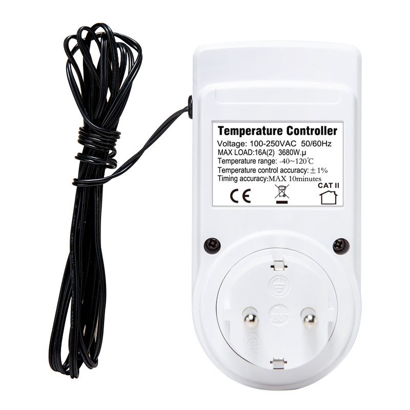 2022 New product 16A Thermostat socket plug with timing switch heating AC100V ~ 250Large screen EU temperature control socket