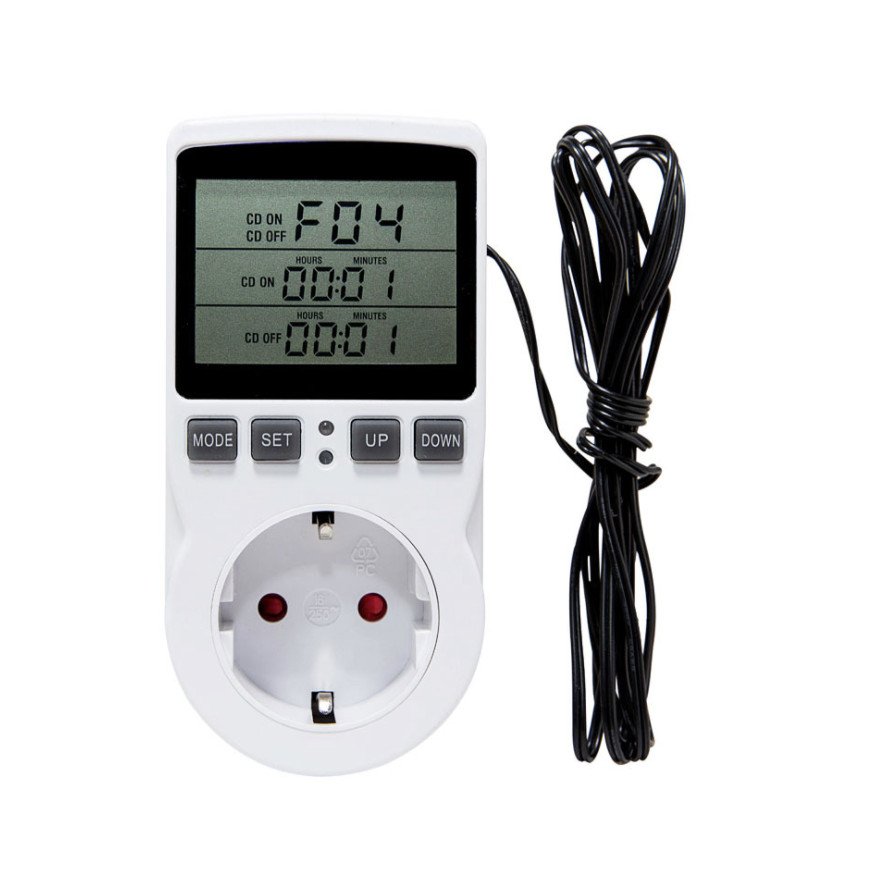 2022 New product 16A Thermostat socket plug with timing switch heating AC100V ~ 250Large screen EU temperature control socket