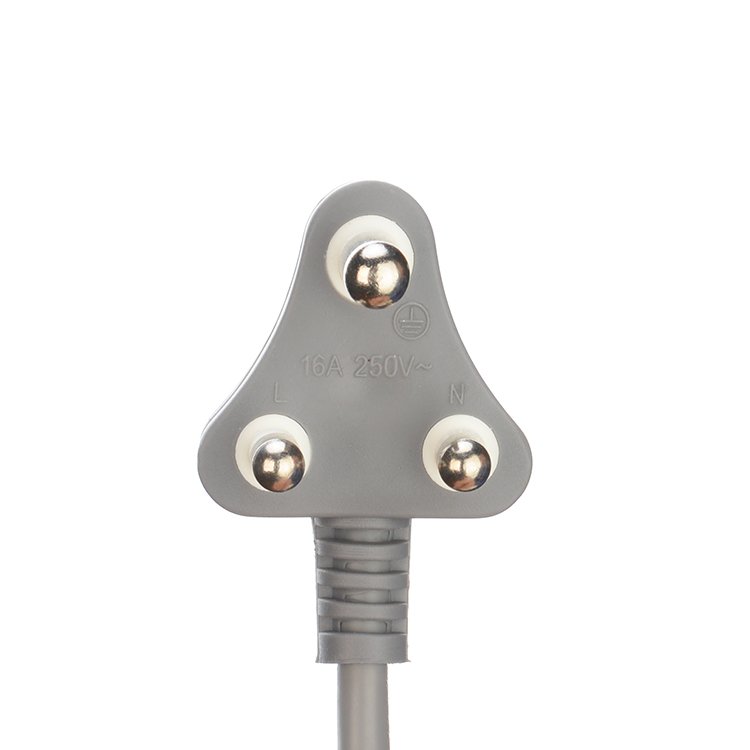 Factory direct sales South Afria SABS Grey 16A/220V Power Cable Open Ended 3 Phase Plug Power Cable 450v H05VV-F 3X0.75MM2