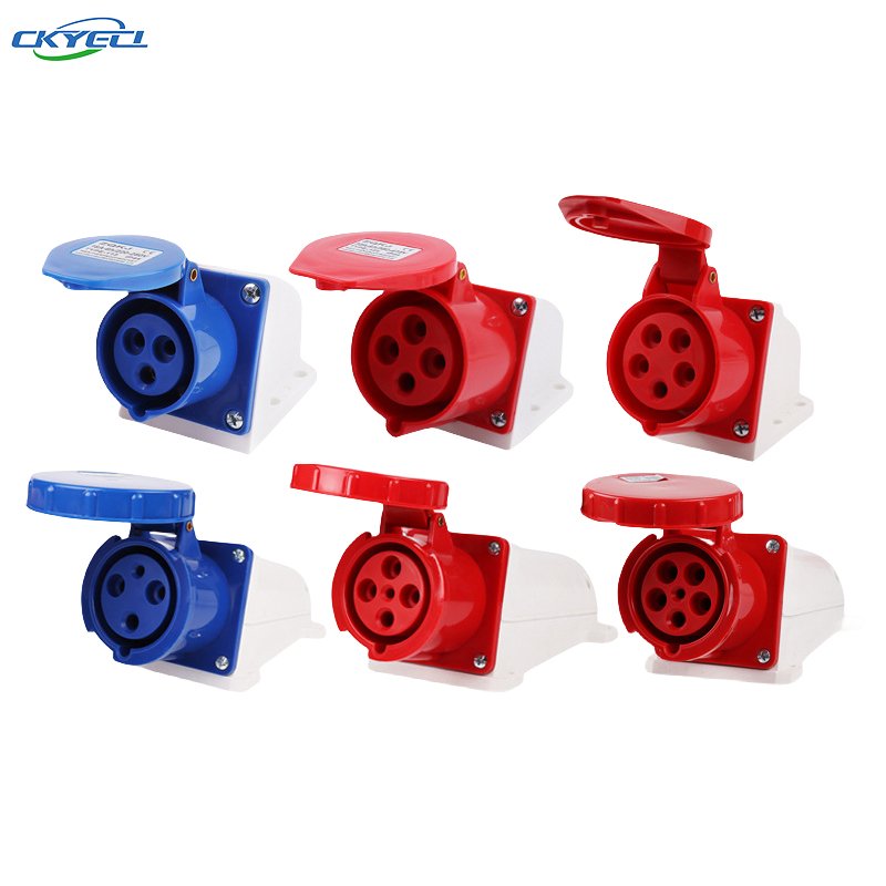KYCEE waterproof power top plug 3P wall socket ip44 16A 32A IP67 63A 125A plug surface mounted socket concealed socket