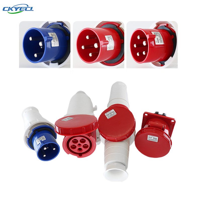 KYCEE waterproof power top plug 3P wall socket ip44 16A 32A IP67 63A 125A plug surface mounted socket concealed socket