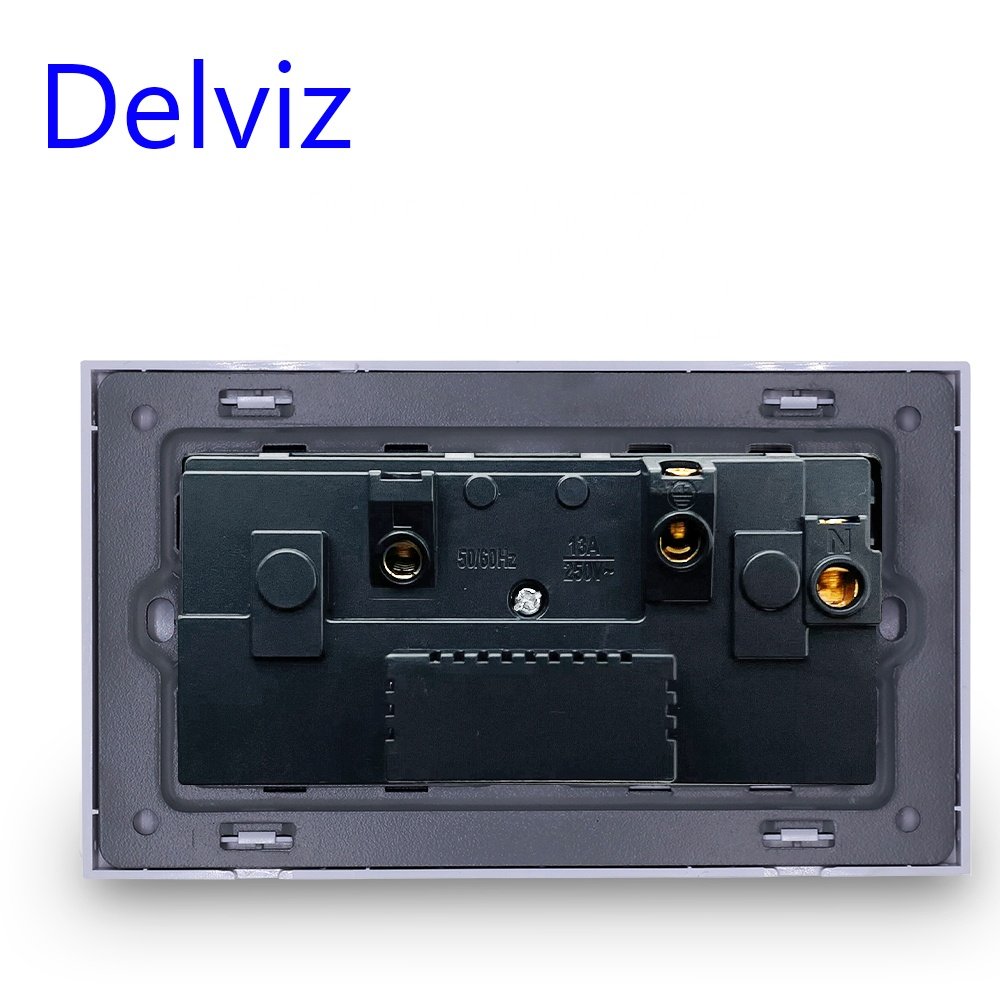 Delviz 13A International Universal Dual Power Outlet, Switch control, 5V 2100mA interface output, 2A USB Port Type C Wall Socket
