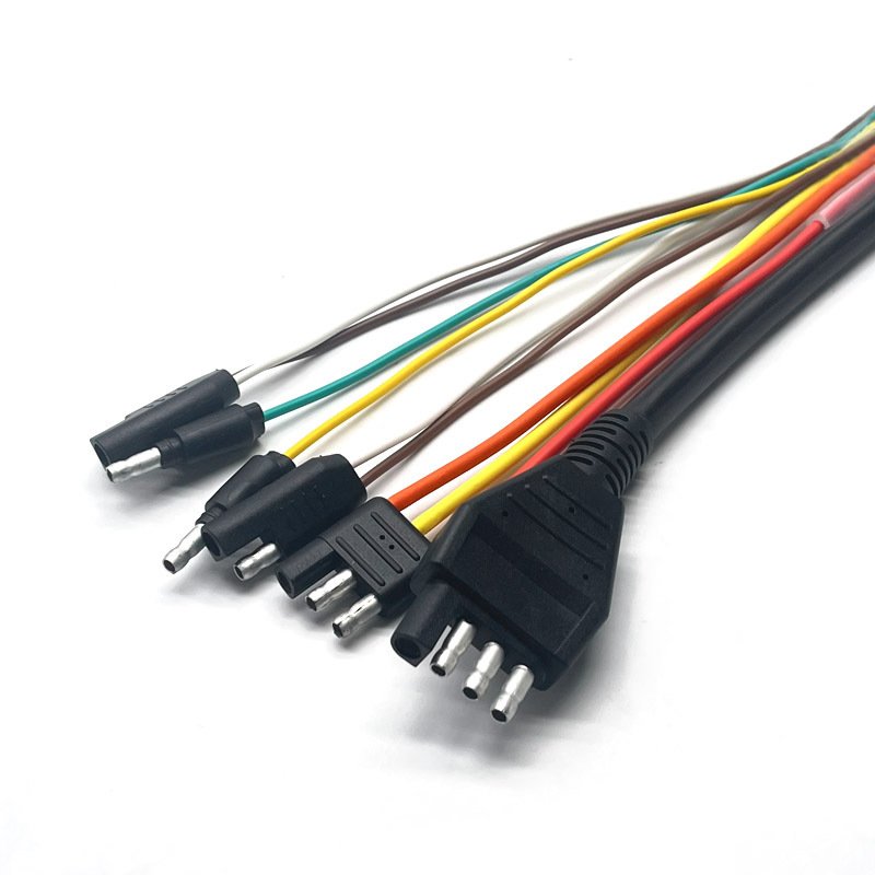 OEM SAE 1P 2P 3P 4P Trailer Plug Wiring Connector Socket Extension Cable 1/2/3/4 way Bullet Connector Cord Wiring Harness