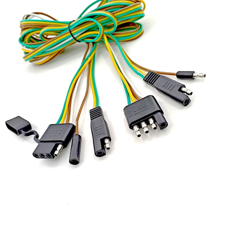 OEM SAE 1P 2P 3P 4P Trailer Plug Wiring Connector Socket Extension Cable 1/2/3/4 way Bullet Connector Cord Wiring Harness