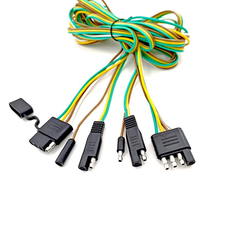 OEM SAE 1P 2P 3P 4P Trailer Plug Wiring Connector Socket Extension Cable 1/2/3/4 way Bullet Connector Cord Wiring Harness
