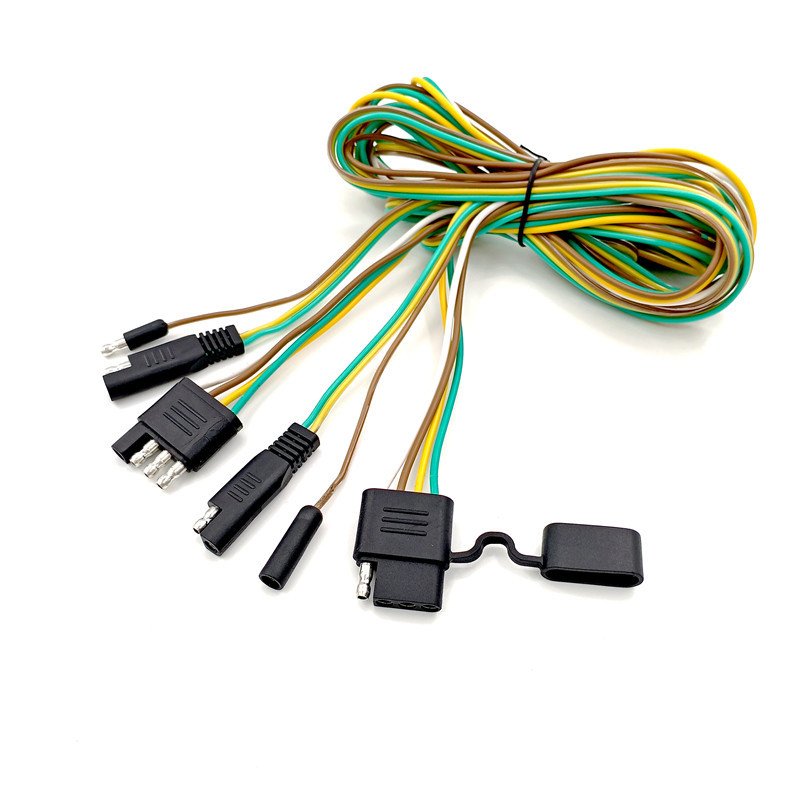 OEM SAE 1P 2P 3P 4P Trailer Plug Wiring Connector Socket Extension Cable 1/2/3/4 way Bullet Connector Cord Wiring Harness