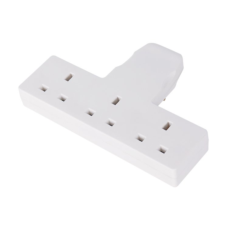 The newest UK household white 3 ways plug copper travel adaptor with best price