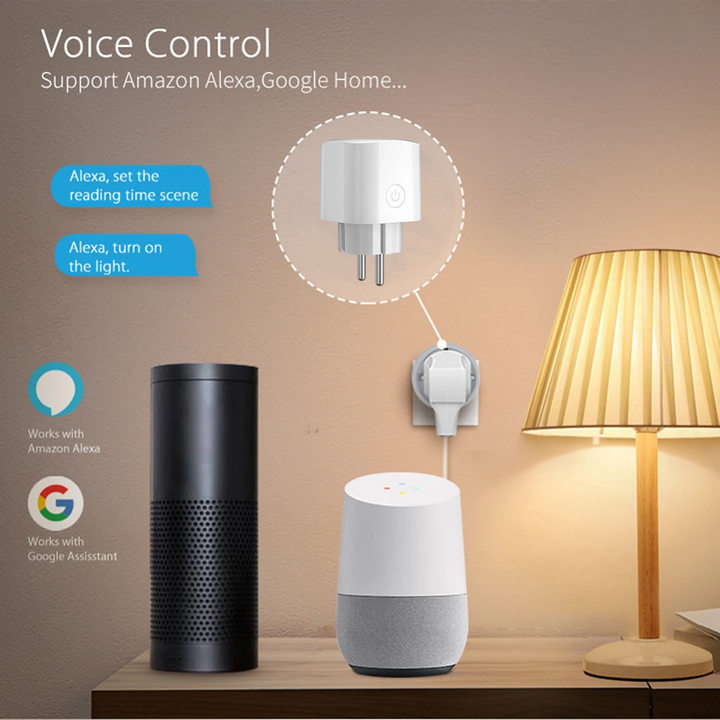 EARYKONG Matter Smart Socket Plug 16A EU Standard Smartphone Remote Control Voice Control Compatible With Multiple Platforms