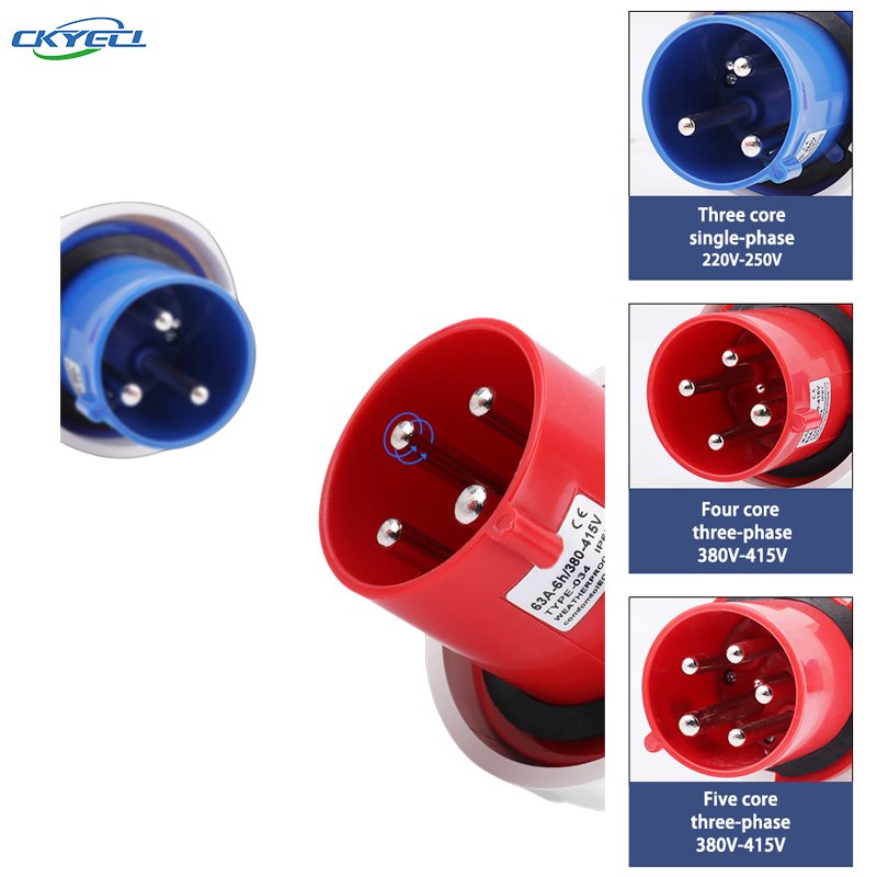 KY1 5P 3P+N+E 380V-415V economical Waterproof Electrical Industrial Male Plug ip44 16A 32A IP67 63A 125A Five core