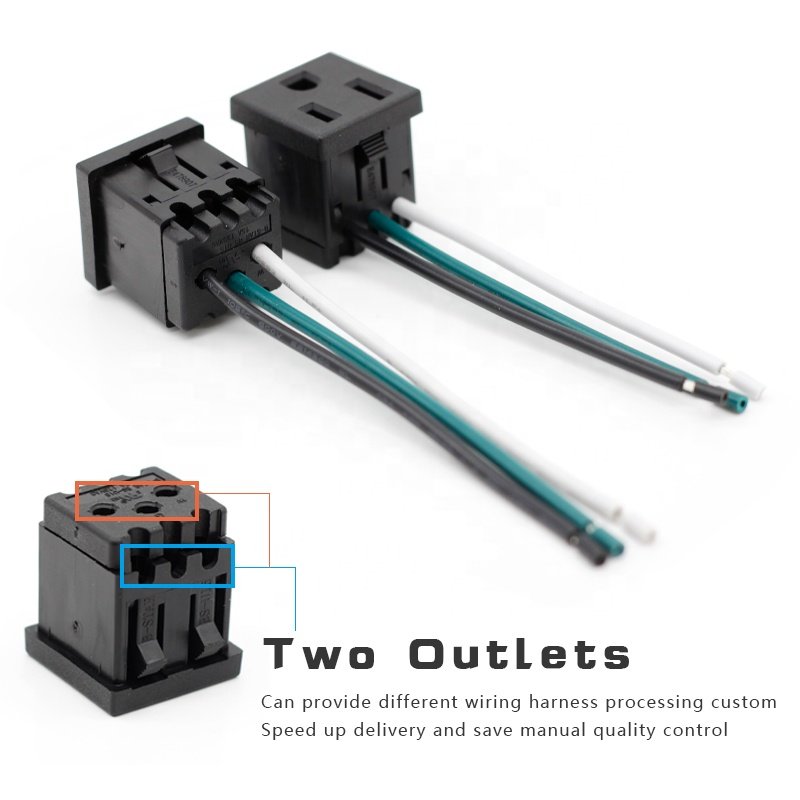 American US 3 Pins Power Socket NEMA 5-20R 20A power Plug Panel Mount Type Female Connectors Adapter for PDU
