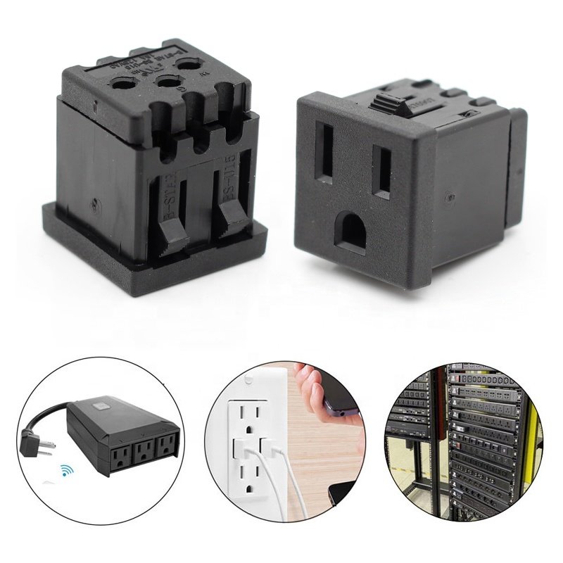 American US 3 Pins Power Socket NEMA 5-20R 20A power Plug Panel Mount Type Female Connectors Adapter for PDU