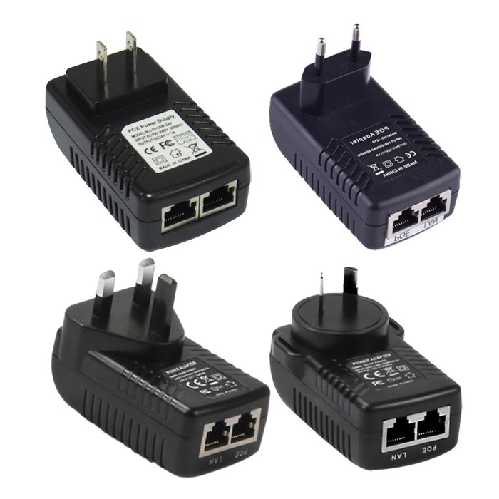 24v 1a EU UK AU US plugs poe Injector splitter Gigabit Adapters 24W wireless POE power Adapter