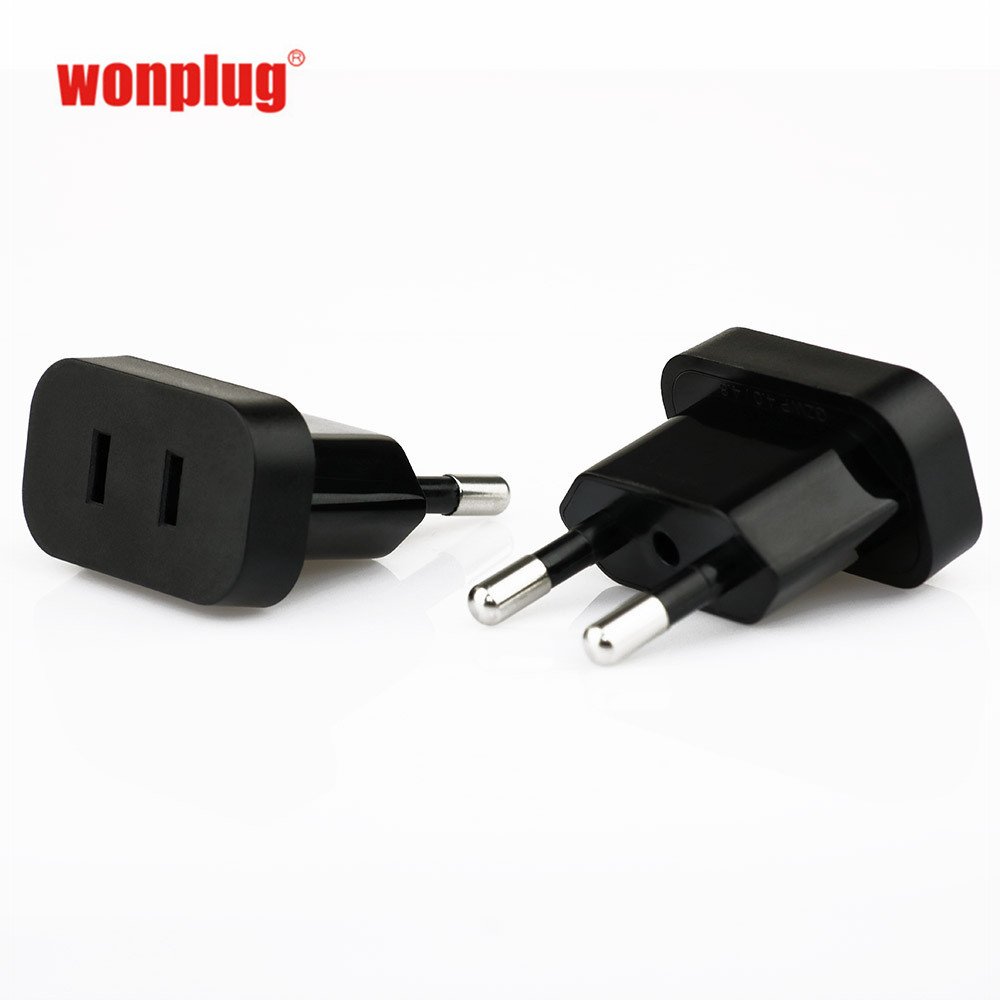4.0/4.8 Eu travel adapter plug 6A American to European plug adapter converter 2 pin Eu Wall Power Plug