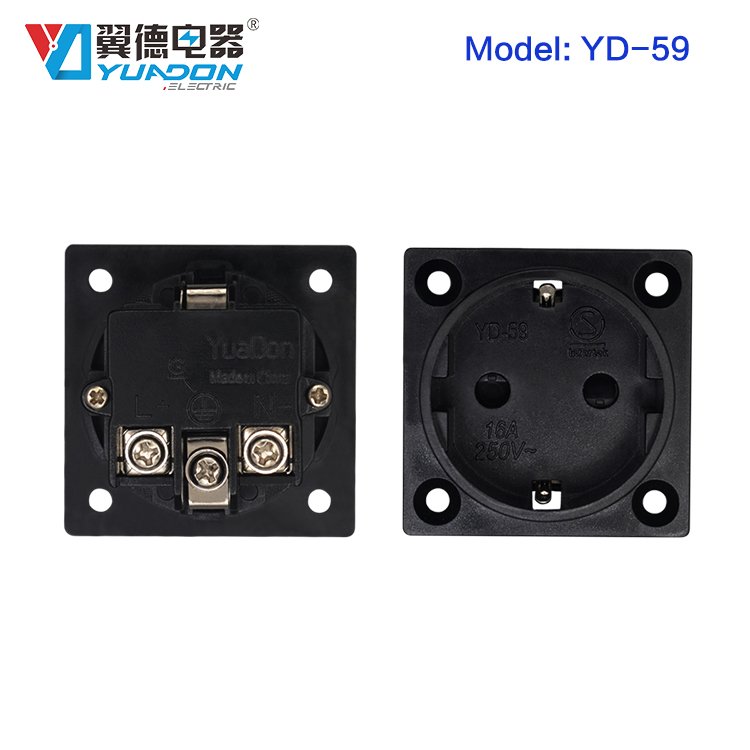 SEMKO certificate Schuko Korea Germany electrical power socket plug outlet with protection YD-59 16A/250V