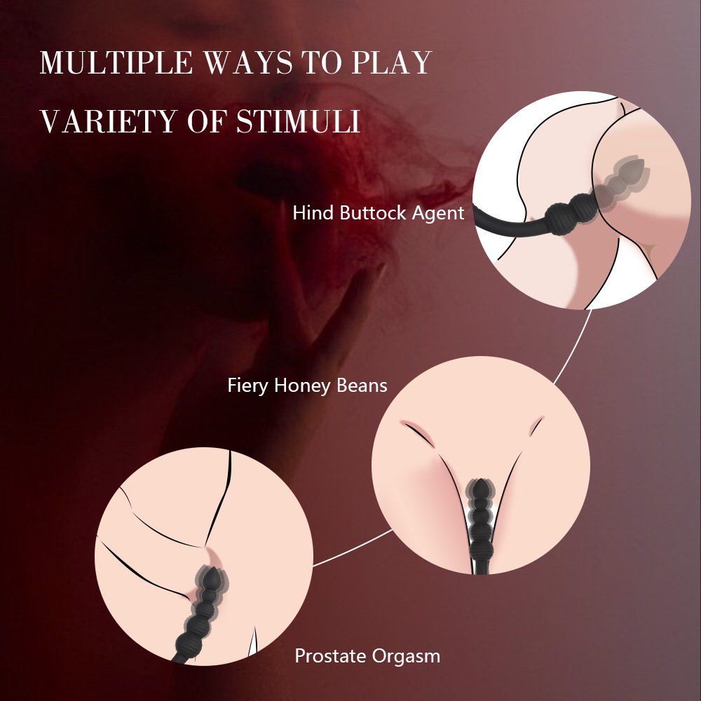 Silicone double head pull bead plug smooth tactile hip plug anal bead expander male and female anal toys For couple