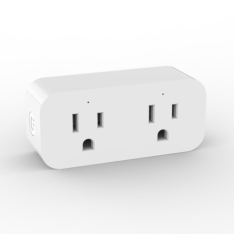 US Manufacturer Wholesale Tuya Alexa Google Home Socket WiFi Smart Power Plug with 2 outlets