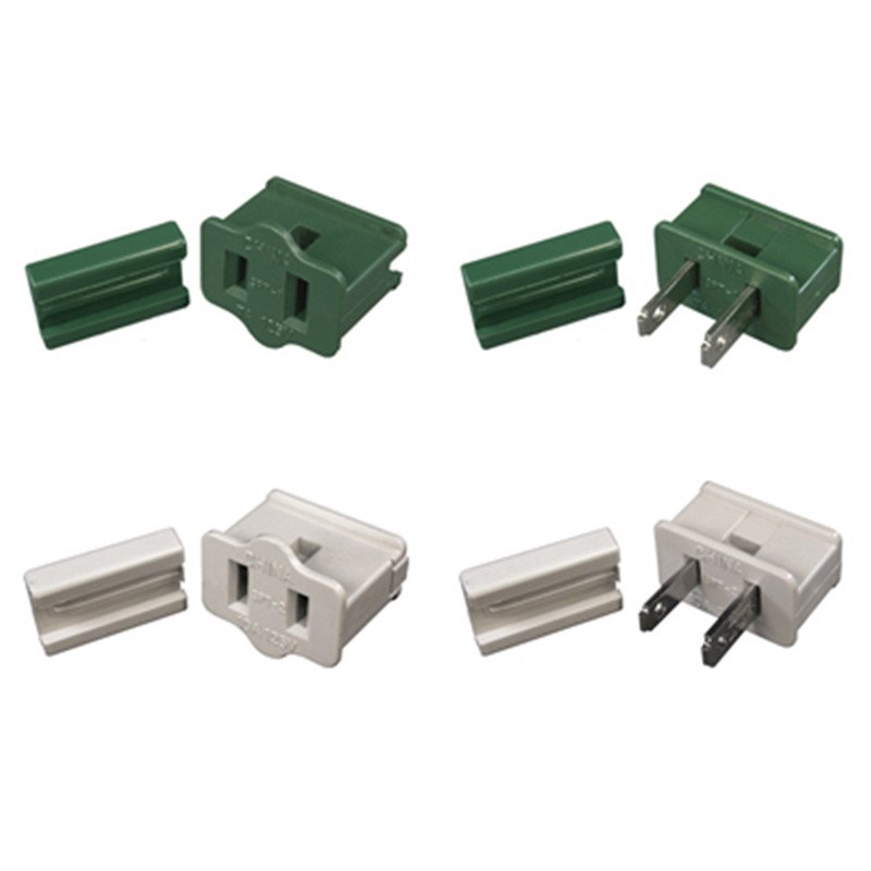 125V 6AMP Female 8AMP Male Vampire Plug SPT1 SPT2 Zip Plug for Extension Cords Outdoor Lighting Lamp Plugs