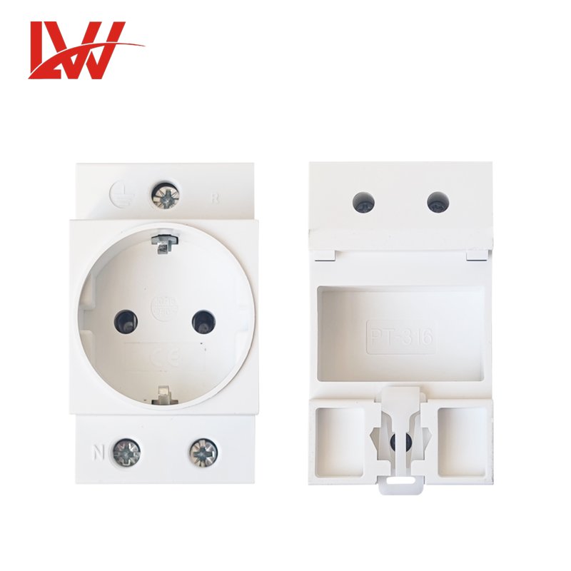 LW Quality Certification European German Socket AC30 Modular Socket 10-16A Din Rail Mounted Plugs Sockets 250V