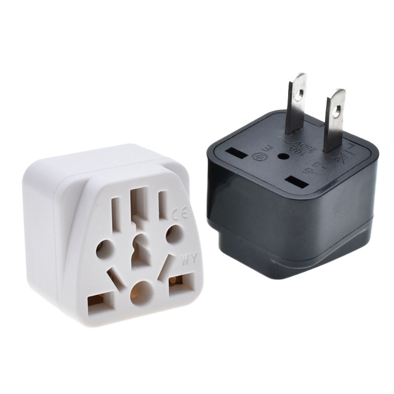 NEW universal to US plug adapter Type B 2 pins 10A 250V EU USA AU UK multifunction international travel conversion plug Japan